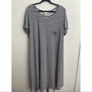 B&W Stripe LulaRoe Carly Dress